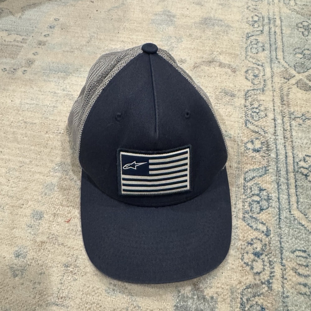 Alpinestars flag Blue snapback hat Men's Size 7 1/8 - 7 1/2
